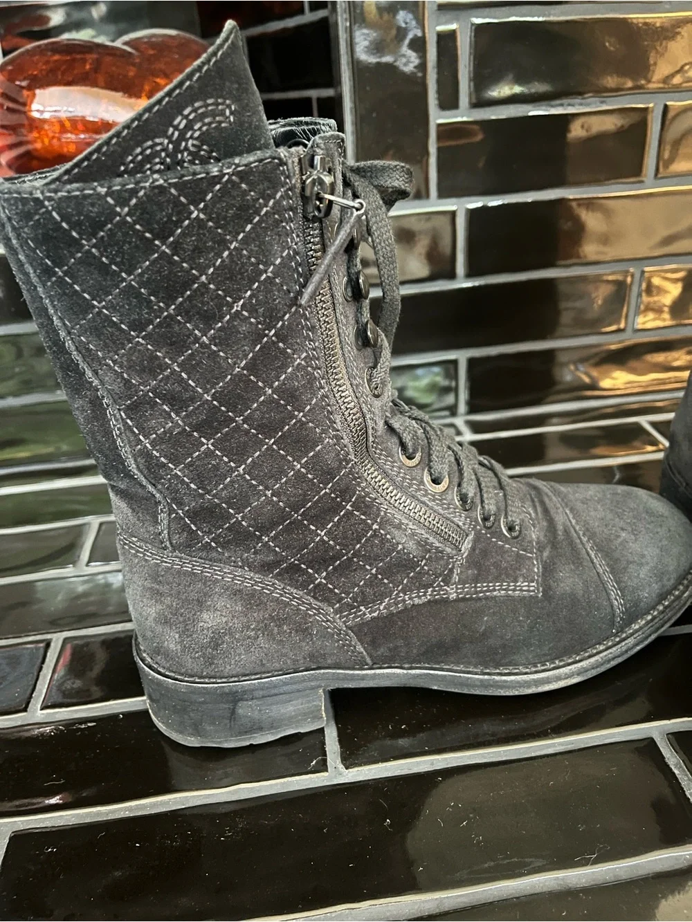 Chanel combat boots